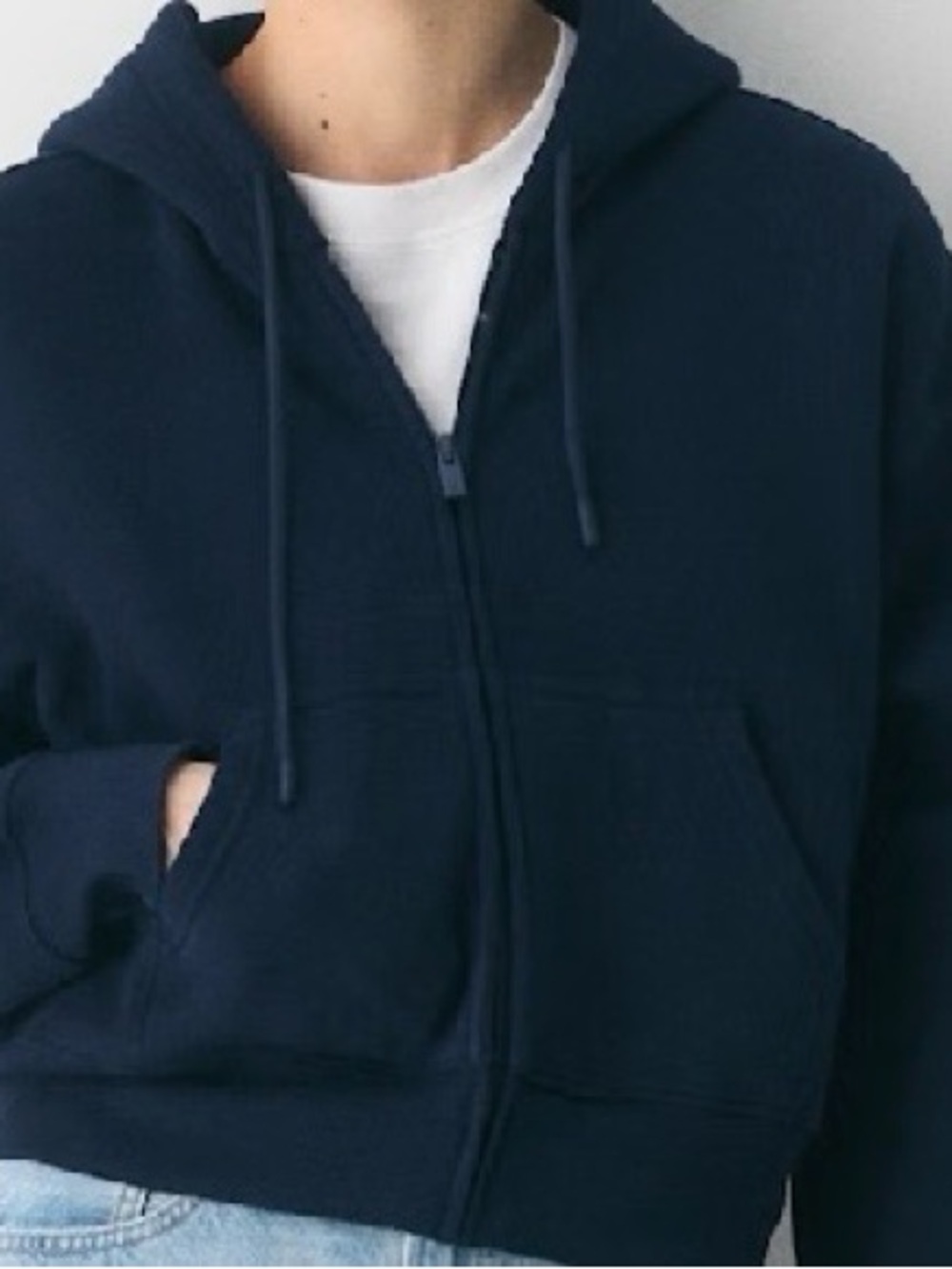 Aritzia Cozy Sweatfleece Boyfriend Boxy Zip Hoodie admiral L